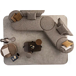 Угловой диван Calypso с поворотным механизмом и пуфом   варинант исполнения - 6 | Loft Concept в Сочи