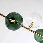 Люстра подвесная линейная с рифлеными стеклянными плафонами Bolle Multi Color варинант исполнения - 4 | Loft Concept в Сочи