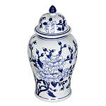 Ваза с крышкой и синим цветочным узором Blue & White Ornament  варинант исполнения - 1 | Loft Concept в Сочи