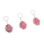 Зеркало брелок складное двухстороннее из натурального камня Родонит Stone Mirrors варинант исполнения - 4 | Loft Concept в Сочи