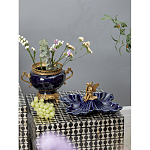 Ваза темно-синяя фарфоровая на бронзовой подставке с ажурным ободком и изогнутыми ручками Eden Garden варинант исполнения - 6 | Loft Concept в Сочи