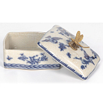 Фарфоровая шкатулка с бронзовой стрекозой Blue and White варинант исполнения - 6 | Loft Concept в Сочи