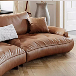 Диван кожаный с каркасом из массива дерева Medieval Furniture варинант исполнения - 6 | Loft Concept в Сочи