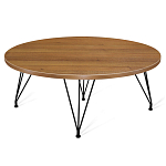 Стол журнальный c коричневой круглой столешницей на четырех черных ножках Charm Coffee Table варинант исполнения - 1 | Loft Concept в Сочи