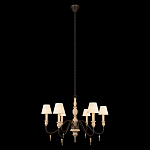 Люстра на металлическом основании с 6-ю белыми тканевыми абажурами Terrain варинант исполнения - 3 | Loft Concept в Сочи