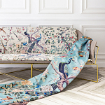 Трехместный диван на металлическом каркасе с цветочным принтом в стиле шинуазри Chinoiserie Birds on a Tree Sofa варинант исполнения - 8 | Loft Concept в Сочи