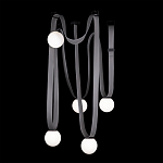 Подвесной светильник с серыми кожаными ремнями и белыми стеклянными плафонами в виде шаров Flos Wireline Lighting варинант исполнения - 6 | Loft Concept в Сочи