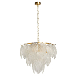 Люстра на цепи с прозрачными стеклянными подвесками в виде листьев Textured Glass Chandelier варинант исполнения - 2 | Loft Concept в Сочи