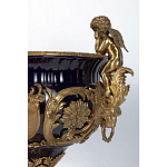 Чаша темно-синего цвета с фигурками ангелов и рельефным декором Eden Garden porcelain and bronze варинант исполнения - 5 | Loft Concept в Сочи