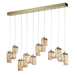 Подвесной светильник линейный с плафонами волнистой формы из фактурного стекла Big Wave варинант исполнения - 6 | Loft Concept в Сочи