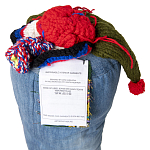 Подушка из джинсовой одежды и вязания Heart&Brain варинант исполнения - 3 | Loft Concept в Сочи