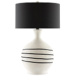 Настольная лампа фактурная с черными круговыми линиями на корпусе Recess варинант исполнения - 3 | Loft Concept в Сочи