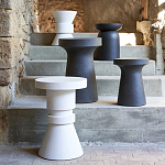 Приставной стол из искусственного камня Chess Black варинант исполнения - 3 | Loft Concept в Сочи