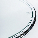 Приставной столик на серебристом основании с столешницей из стекла Noir варинант исполнения - 2 | Loft Concept в Сочи