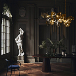 Люстра подвесная с 22-мя гранёными стеклянными плафонами с вертикальными подвесками Gilded Mirage  варинант исполнения - 9 | Loft Concept в Сочи