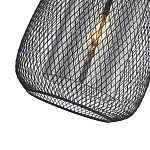 Подвесной светильник со стеклянным плафоном цилиндрической формы и металлической сеткой Metal Mesh Black варинант исполнения - 4 | Loft Concept в Сочи