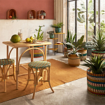 Плетеная корзина в полоску Okiro Wicker Basket варинант исполнения - 2 | Loft Concept в Сочи