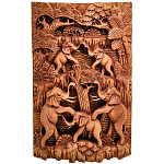 Панно из дерева пирамида из слонов Panel With Animals варинант исполнения - 1 | Loft Concept в Сочи