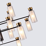 Люстра потолочная с 16-ю цилиндрическими плафонами из стекла и черным каркасом Noir Poise варинант исполнения - 2 | Loft Concept в Сочи