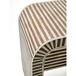 Тумбочка прикроватная с ящиком Tofino Stripes Bone Inlay Bedside Beige варинант исполнения - 4 | Loft Concept в Сочи