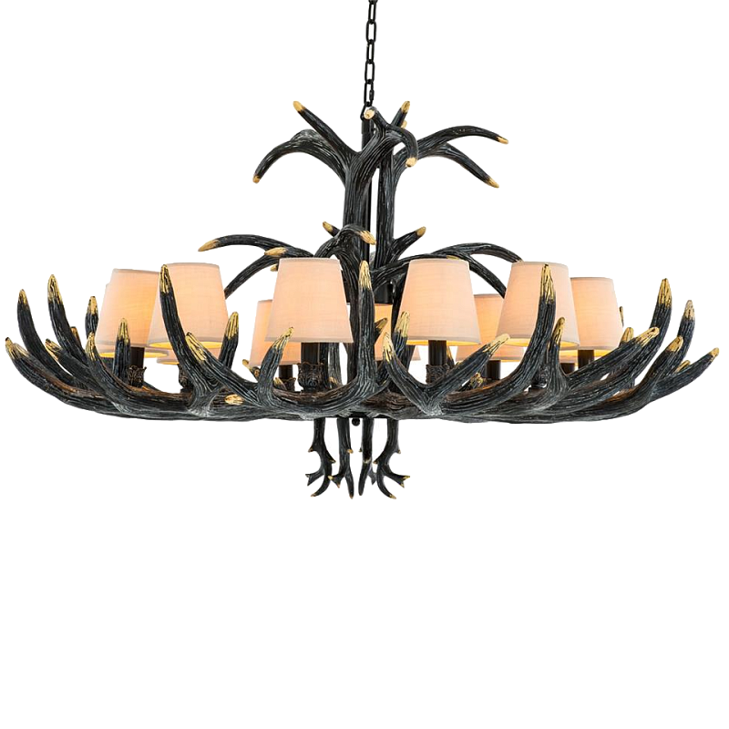 Люстра Eichholtz Chandelier Horn XL Черный Кремовый в Сочи | Loft Concept 