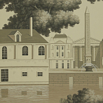 Обои ручная роспись Monuments of Paris Terre Foncée on scenic paper варинант исполнения - 3 | Loft Concept в Сочи