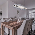 Подвесной светильник линейный с прозрачными стеклянными шарами разного диаметра Eurofase варинант исполнения - 9 | Loft Concept в Сочи