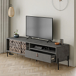 ТВ-тумба с раздвижными дверцами Mallin Metal TV Stand варинант исполнения - 3 | Loft Concept в Сочи