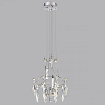 Люстра подвесная из металла с хрустальными подвесками прозрачного цвета Quasar 41 варинант исполнения - 12 | Loft Concept в Сочи