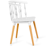 Пластиковый стул на ножках из массива бука Ferret Spiral White варинант исполнения - 3 | Loft Concept в Сочи