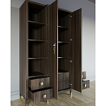 Большой шкаф с витриной Elsa Dreams Walnut варинант исполнения - 3 | Loft Concept в Сочи
