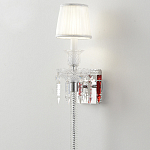 Бра с белым текстильным абажуром и хрустальными подвесками с декоративной кисточкой Lustre Reverie варинант исполнения - 4 | Loft Concept в Сочи