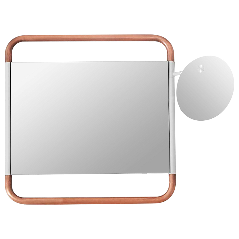 Настенное зеркало Copper White Square Functional Mirror Белый Медь Настенное зеркало Copper White Square Functional Mirror Белый Медь в Сочи | Loft Concept