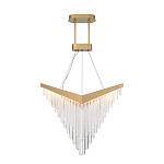 Люстра золотого цвета в форме галочки с каскадом длинных прозрачных трубок Eurofase варинант исполнения - 2 | Loft Concept в Сочи