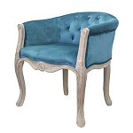 Кресло низкое в стиле прованс Louis French Armchair blue velour варинант исполнения - 3 | Loft Concept в Сочи
