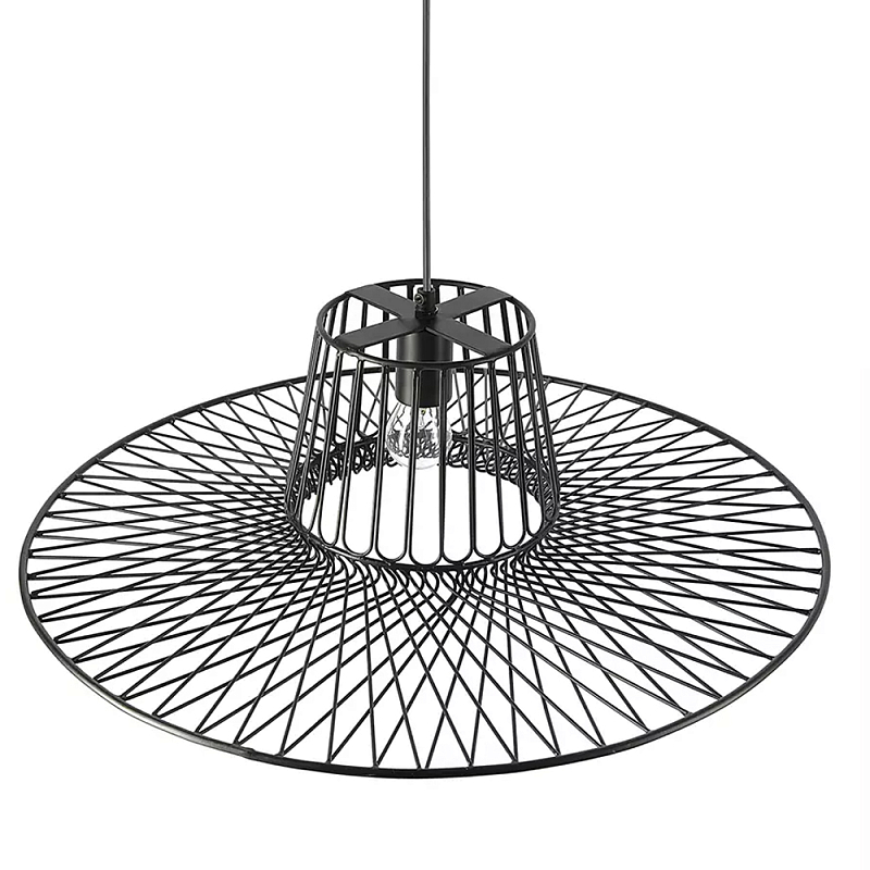 Подвесной светильник с плафоном из металлической сетки Lamp with Metal Mesh Shade Черный в Сочи | Loft Concept 