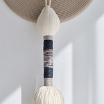 Аксессуар на стену диск из нитей Wall Decor White Thread Disc  варинант исполнения - 2 | Loft Concept в Сочи