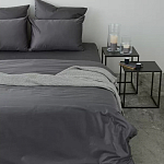 Постельное белье однотонное из сатина темно-серого цвета Eden Line варинант исполнения - 4 | Loft Concept в Сочи