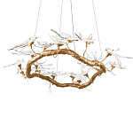 Люстра подвесная с прозрачными стеклянными птичками на ветвях Диаметр 100 см Serip Voa варинант исполнения - 8 | Loft Concept в Сочи