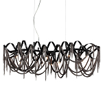 Люстра подвесная линейная с переплетенными металлическими лентами и цепочками Atlantis Chain варинант исполнения - 1 | Loft Concept в Сочи