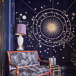 Обои с вышивкой ручной работы Cosmos Original colourway on velvet варинант исполнения - 1 | Loft Concept в Сочи