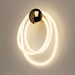 Бра с круглым золотистым основанием и белыми изогнутыми световыми линиями Luke Lampco Tracer Lamp варинант исполнения - 2 | Loft Concept в Сочи