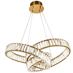 Подвесная люстра в виде изогнутых колец с хрустальным декором Ring Horizontal Oculus Gold Light Chandelier варинант исполнения - 2 | Loft Concept в Сочи