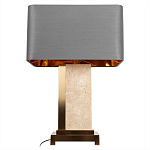 Настольная лампа с основанием из натурального камня c серым прямоугольным абажуром Lapis Tiburtinus варинант исполнения - 3 | Loft Concept в Сочи