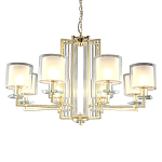 Люстра с 8-ю цилиндрическими плафонами из стекла Laurent варинант исполнения - 1 | Loft Concept в Сочи