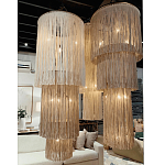 Люстра круглая трехъярусная из бахромы Milk Gradient Braided Fringe варинант исполнения - 2 | Loft Concept в Сочи