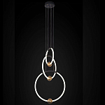 Люстра подвесная светодиодная с 3-мя кольцами Bronze Ring Chandelier варинант исполнения - 1 | Loft Concept в Сочи
