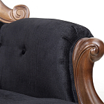Кресло с мягкой обивкой из черного велюра на 4-х деревянных ножках Evelyn Classical Armchair варинант исполнения - 5 | Loft Concept в Сочи