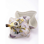 Шкатулка фиолетового цвета с рисунком бабочек и крышкой с фигуркой птицы на ветке Eden Garden варинант исполнения - 6 | Loft Concept в Сочи