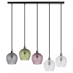 Подвесной светильник каскадный с 5-ю фактурными стеклянными плафонами Cascade with Relief Lampshades варинант исполнения - 1 | Loft Concept в Сочи